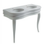 Laura Double Console Basin & Wooden Stand in Gloss White