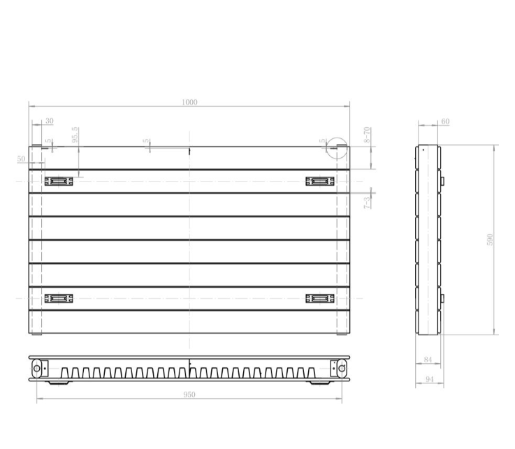 New Mexico Black Horizontal Convector Radiator - 600x1000mm