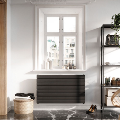 New Mexico Black Horizontal Convector Radiator - 600x1000mm