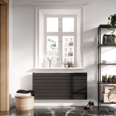 New Mexico Black Horizontal Convector Radiator - 600x1200mm