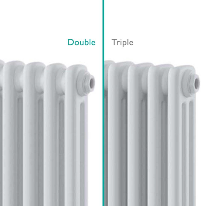 Nevada White Double Vertical Column Radiator - 1800x380mm