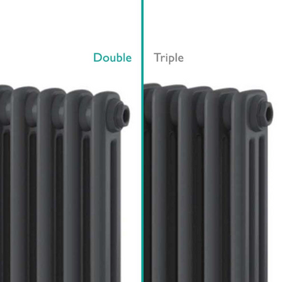 Nevada Grey Triple Horizontal Column Radiator - 400mm