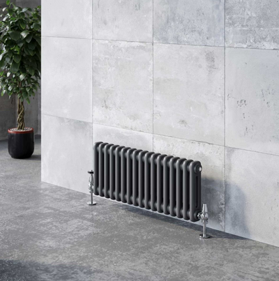 Nevada Grey Double Horizontal Column Radiator - 300mm