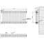 Nevada Quadruple Horizontal Column Radiator - 400x1010mm - Grey