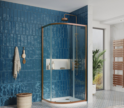Murphy Brushed Bronze Sliding Shower Door Quadrant - 1000x900mm N24