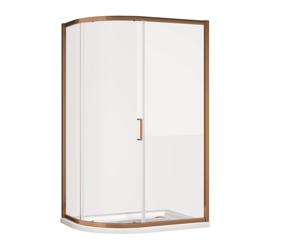 Murphy Brushed Bronze Sliding Shower Door Quadrant - 1200x800mm N24
