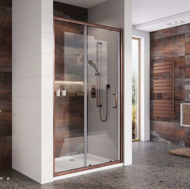 Murphy 1000mm Sliding Shower Door - Brushed Bronze N24