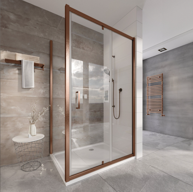 Murphy Shower Side Panel - 800mm Brushed Bronze N24