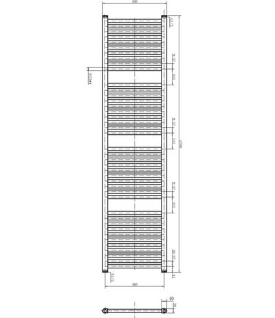 North Carolina 1800x500mm Heated Towel Rail – Brushed Gold N24