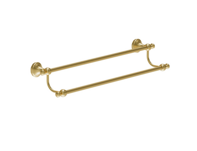 William Traditional Double Towel Rail - Brushed Gold