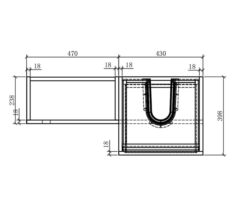 Alhambra 900mm Vanity & WC Combination Unit in Metallic – Right Hand