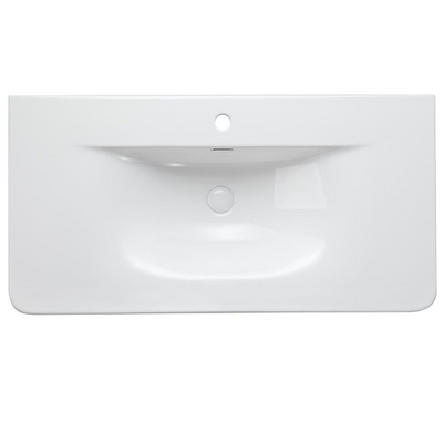 Jack 1000mm Ribbed Floorstanding Vanity Unit with Drawers in Green with Gloss White Ceramic Basin N24