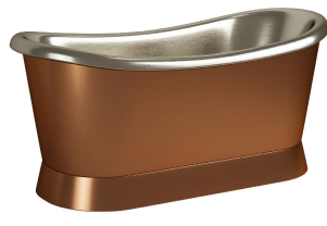 WL Freestanding Copper Bath – Nickel Interior 1650 x 750mm