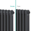 Nevada Grey Triple Horizontal Column Radiator - 300mm
