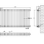 Nevada Grey Triple Horizontal Column Radiator - 600x1010mm