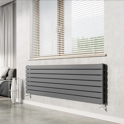 Michigan Grey Single Horizontal Flat Panel Radiator -610x1600mm