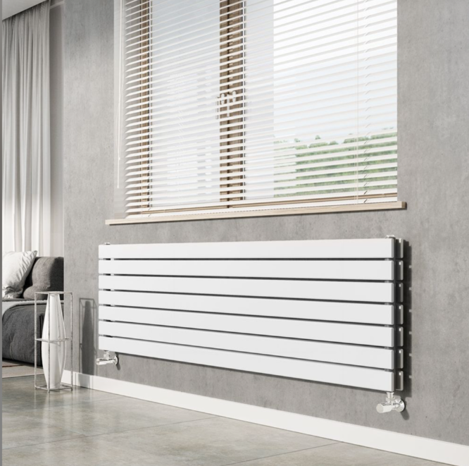 Michigan White Single Horizontal Flat Panel Radiator -610x1800mm