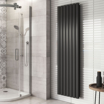 Michigan Grey Double Vertical Flat Panel Radiator - 1200x476mm