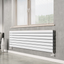 Michigan White Double Horizontal Flat Panel Radiator - 476x1200mm