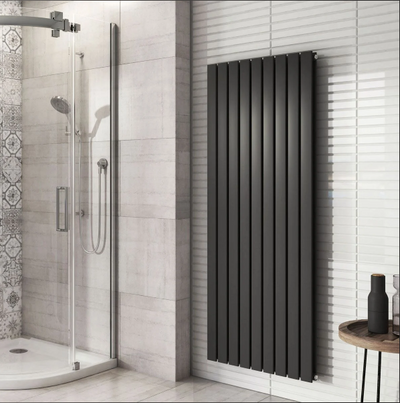 Michigan Grey Double Vertical Flat Panel Radiator - 1200x612mm
