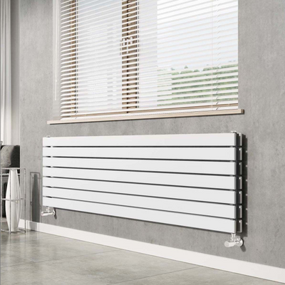 Michigan White Double Horizontal Flat Panel Radiator - 612x1200mm