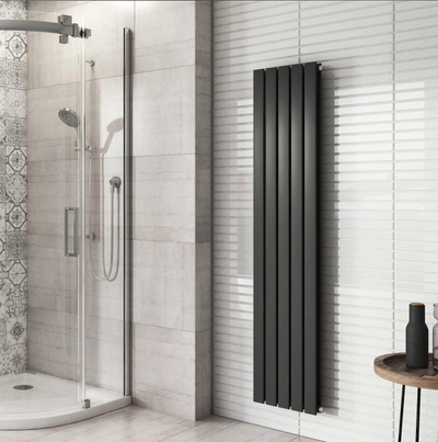 Michigan Grey Double Vertical Flat Panel Radiator - 1600x340mm