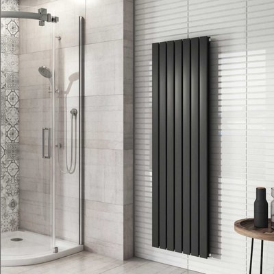 Michigan Grey Double Vertical Flat Panel Radiator - 1600x475mm