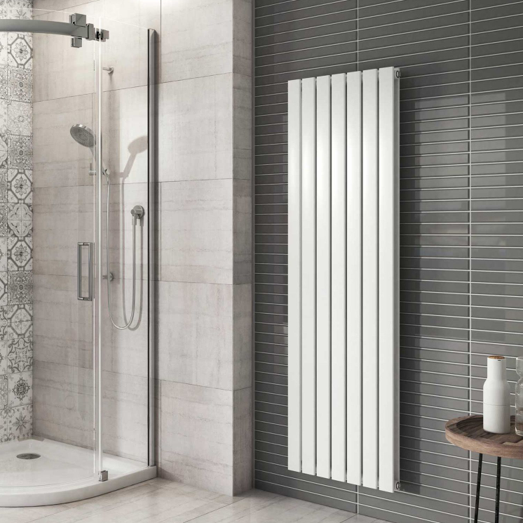Michigan White Double Vertical Flat Panel Radiator - 1600x475mm