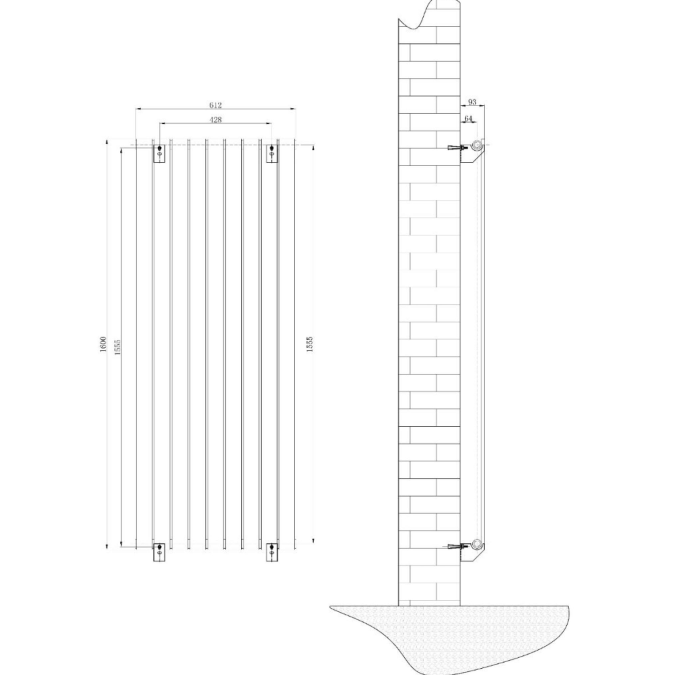 Michigan Grey Double Vertical Flat Panel Radiator - 1600x610mm