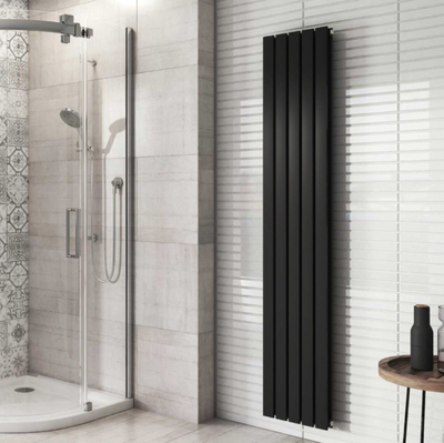 Michigan Black Double Vertical Flat Panel Radiator - 1800x340mm