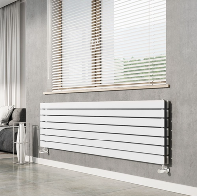 Michigan White Double Horizontal Flat Panel Radiator - 340x1800mm