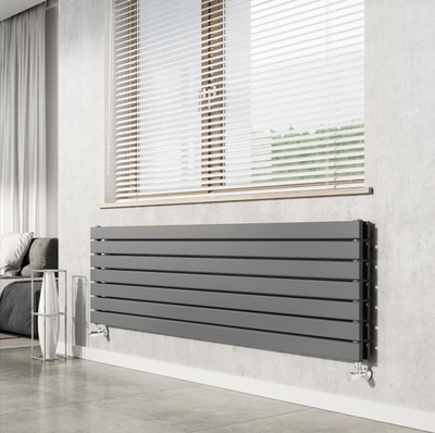 Michigan Grey Double Horizontal Flat Panel Radiator - 340x1800mm