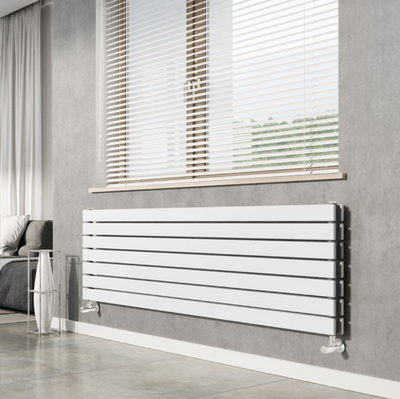 Michigan White Double Horizontal Flat Panel Radiator - 475x1800mm