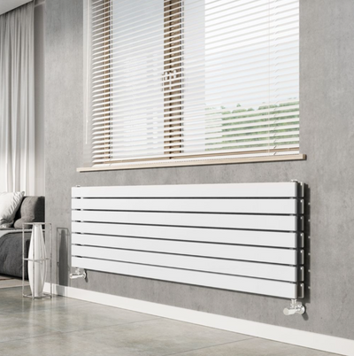 Michigan White Double Horizontal Flat Panel Radiator - 610x1800mm