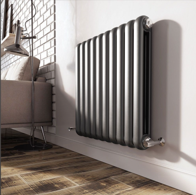 Wyoming Grey Horizontal Column Radiator - 600x622mm