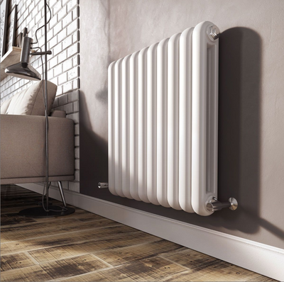 Wyoming White Horizontal Column Radiator - 600x622mm