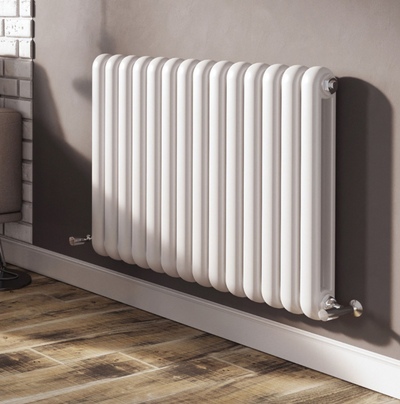 Wyoming White Horizontal Column Radiator - 600x860mm