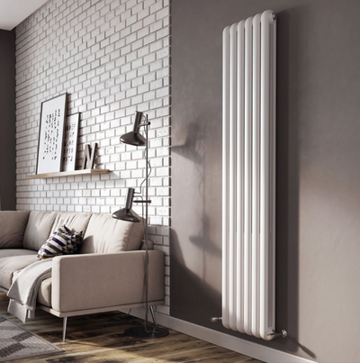 Wyoming White Vertical Column Radiator - 1800x380mm