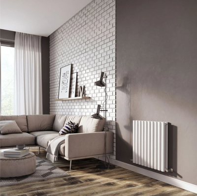 Minnesota White Double Horizontal Radiator - 600x590mm