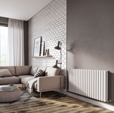 Minnesota White Double Horizontal Radiator - 600x1180mm