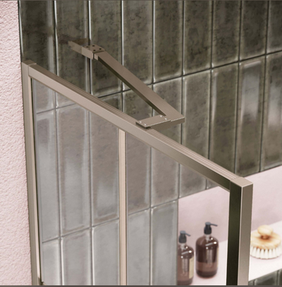 Hopper Brushed Nickel Shower Screen Angled Support Bar - 480mm N24