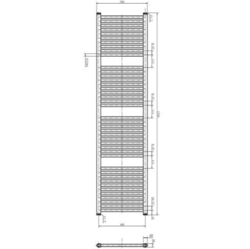 North Carolina 1800x500mm Electric Heated Towel Rail – White