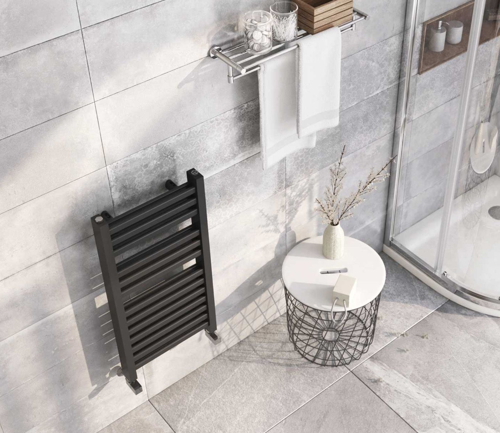 Delta 1200 x 500mm Double Layer Heated Towel Rail - Anthracite