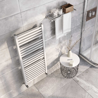 Delta 1200 x 500mm Double Layer Heated Towel Rail - White