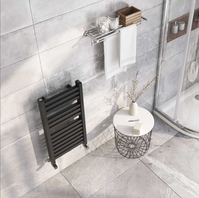 Delta 800 x 400mm Double Layer Heated Towel Rail - Anthracite