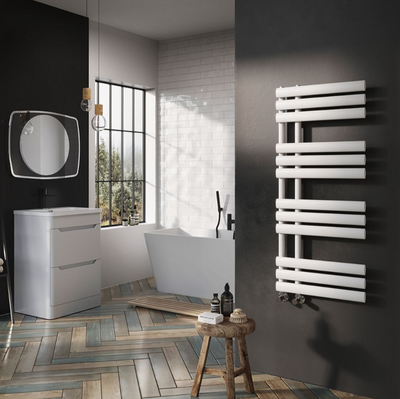 Louisiana White Designer Heated Towel Rail - 1130x500mm