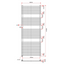New Hampshire 1600 x 600mm Heated Towel Rail – Chrome