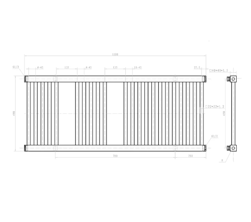 West Virginia 1200 x 490mm Heated Towel Radiator - Chrome