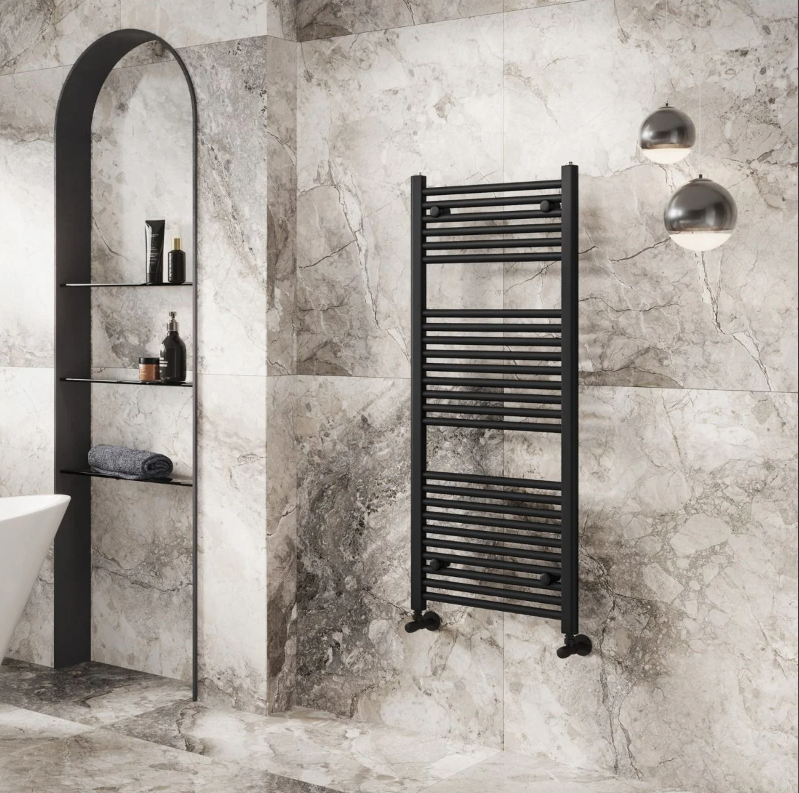 North Carolina 1200x400mm Heated Towel Rail – Matt Black