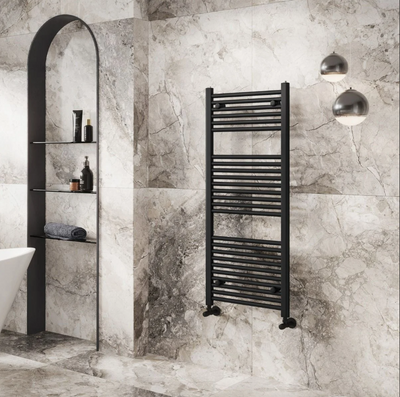 North Carolina 1200x400mm Heated Towel Rail – Matt Black